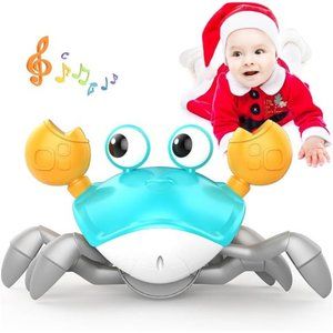 Crawling Crab Baby Toys Infant  with Learning Crawl System Music (Green)